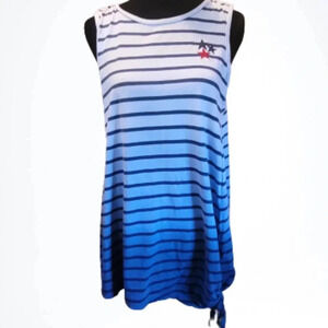 Chaps Striped sleeveless top with side tie